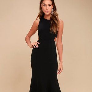 NWT Lulu's Medium Loving Embrace Black Cutout Maxi Dress